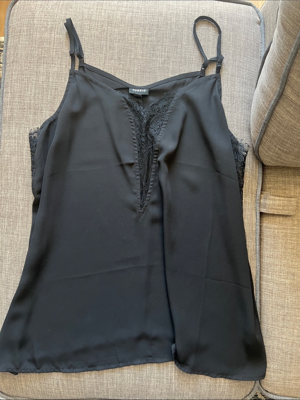 torrid Black Lace-Insert V-Neck Camisole
